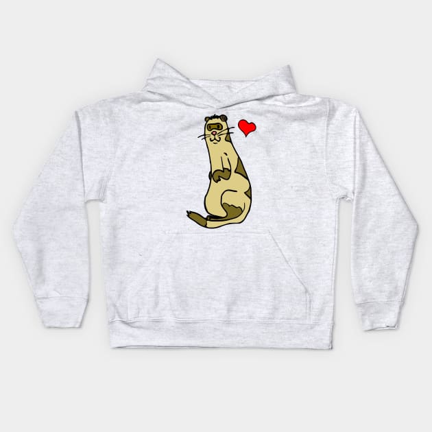 FERRET LOVE - LOVE COLORS Kids Hoodie by sillyindustries